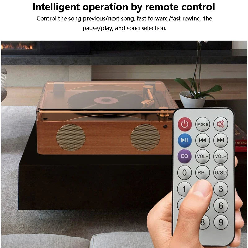 CD Player Retro com Bluetooth Portátil com Controle Remoto Infravermelho.