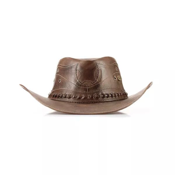 Chapéu Em Couro Legítimo Unissex Estilo Americano