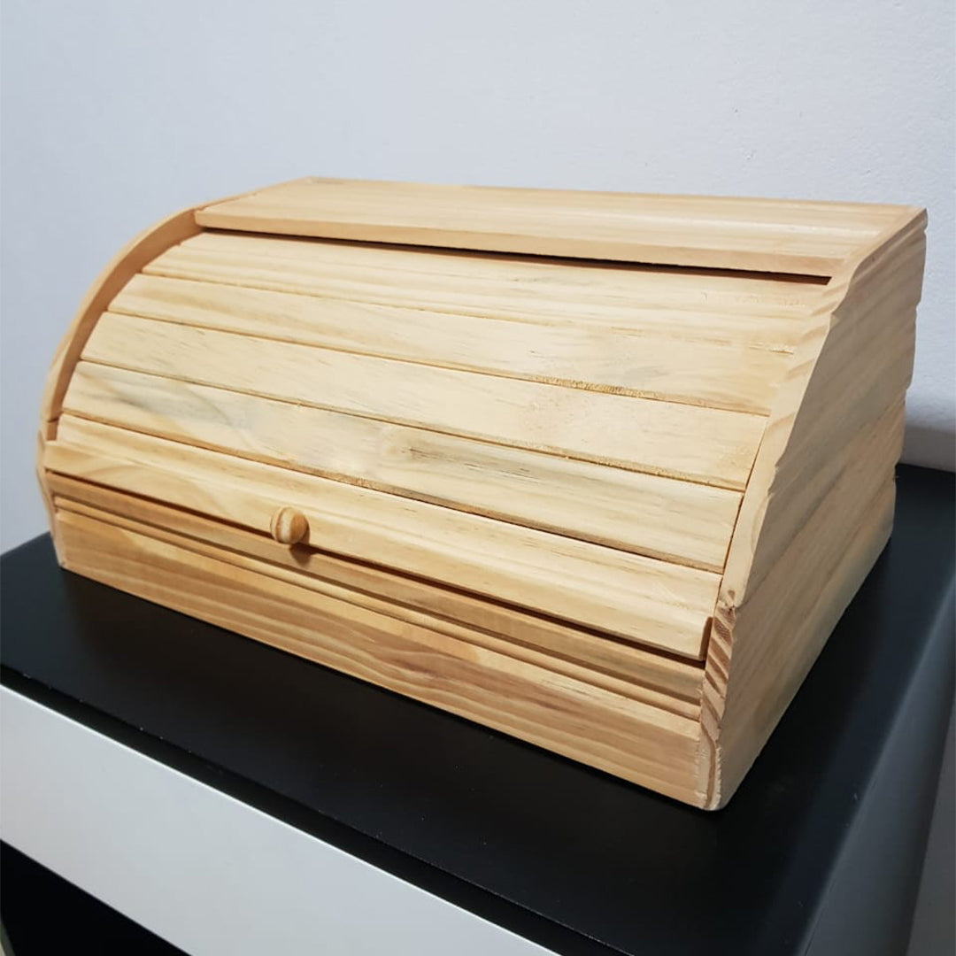 Porta Pão Grande Madeira Porta Basculante Estilo Baú